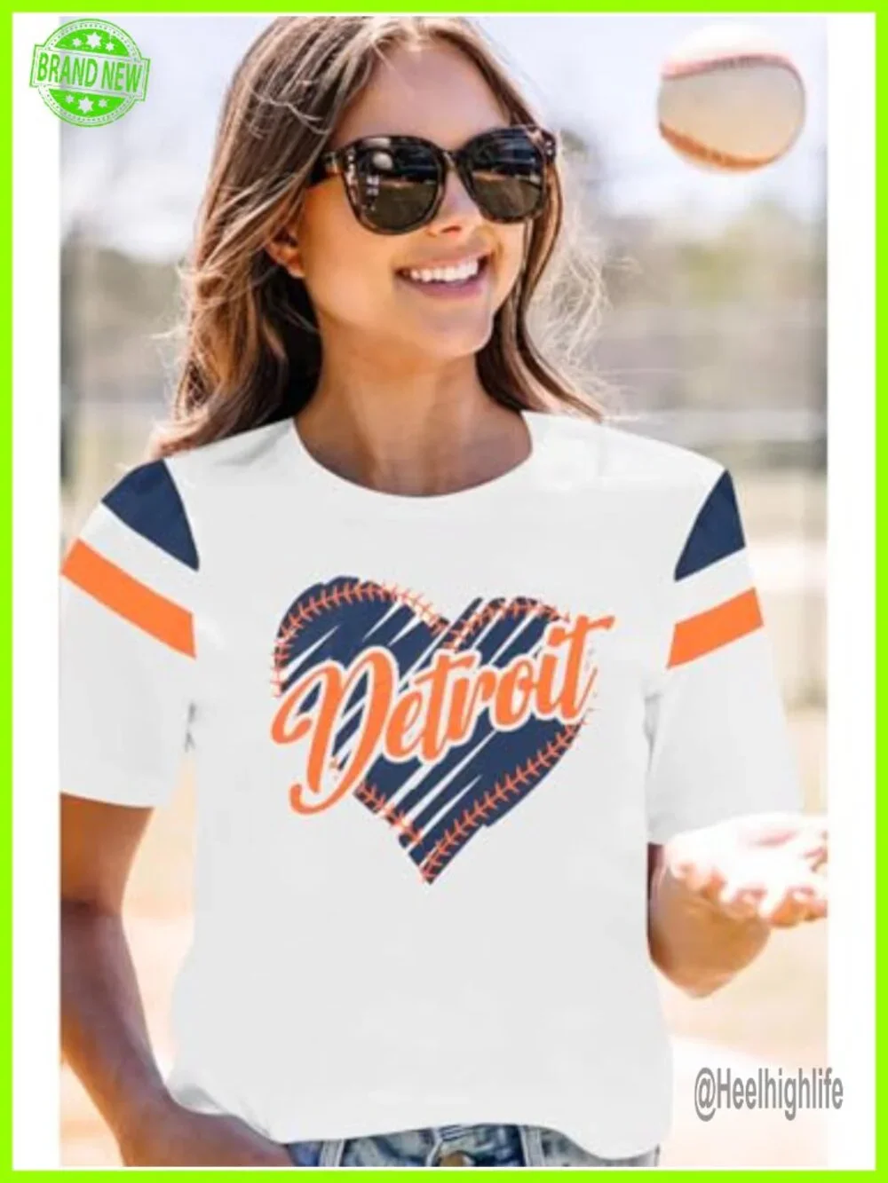 Women's Baseball Fan Graphic T-Shirt Cotton Blend Crew Neck Short Sleeve Tee